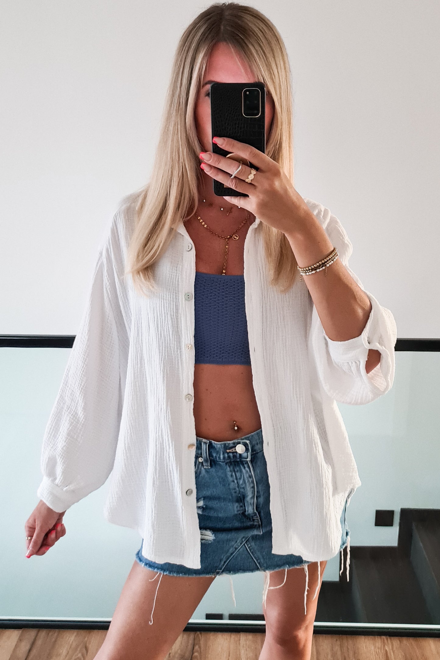 Musselin Bluse Amelie - weiß