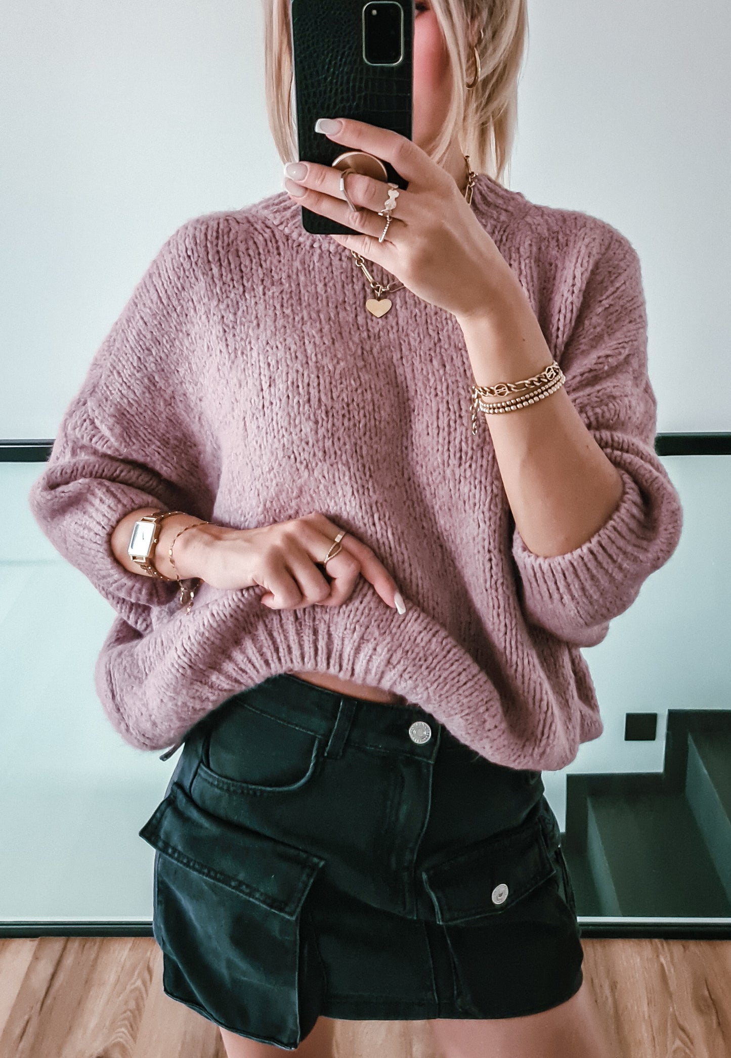 Weicher Strickpullover Alice - altrosa