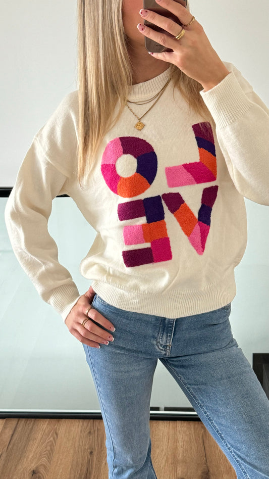 Leichter Strickpullover LOVE