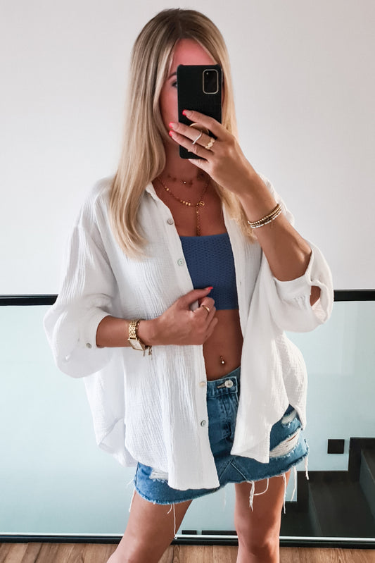 Musselin Bluse Amelie - weiß