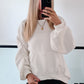 Sweatshirt Ivy mit gerafftem Arm - weiß