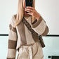 Strickpullover m. Blockstreifen Isi - beige-taupe