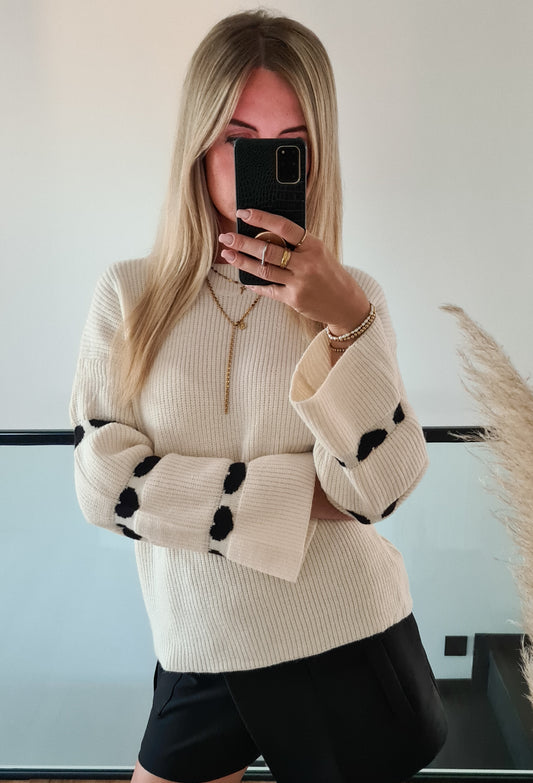 Rippstrick Pullover mit Herz-Details Amanda