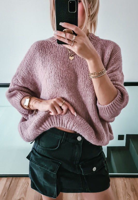 Weicher Strickpullover Alice - altrosa