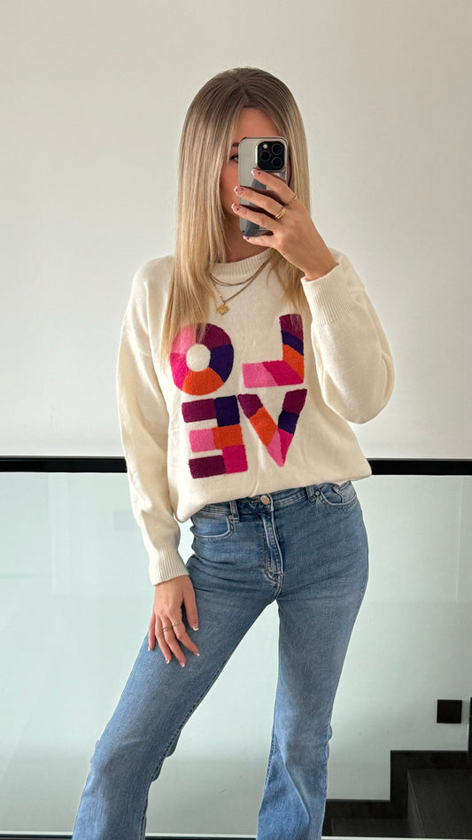Leichter Strickpullover LOVE