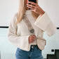 Strickpulli m. seitlichem Schlitz Ally kurz - wollweiß