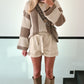 Strickpullover m. Blockstreifen Isi - beige-taupe