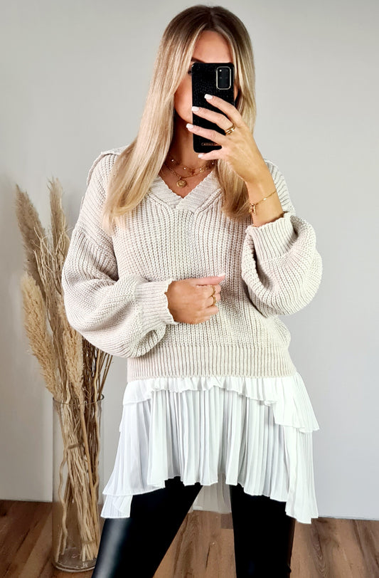 Strickpullover mit Polokragen Penny -  hellblau