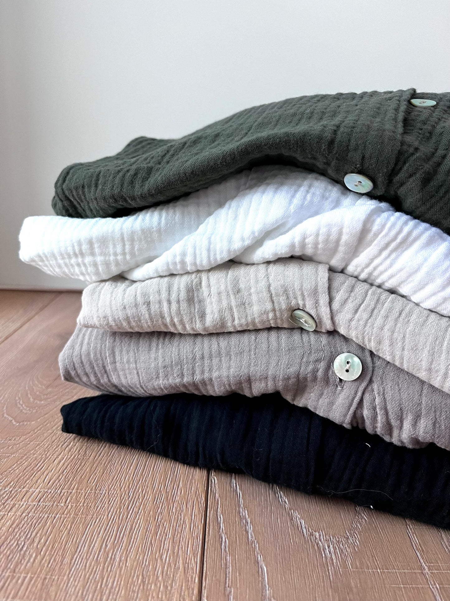 Lange Musselin-Bluse Hanna - versch. Farben