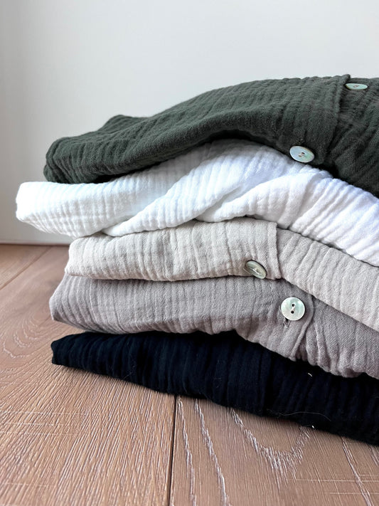 Lange Musselin-Bluse Hanna - versch. Farben